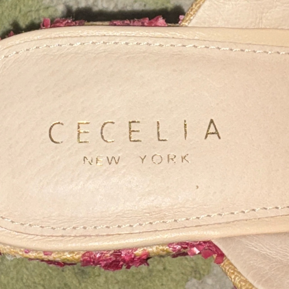 Cecelia New York Frost Platform Wedge Slide Sandals in Pink Pom - 9 - Picture 14 of 15
